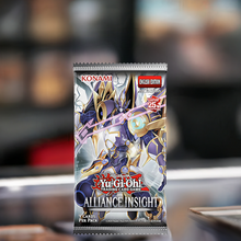 Load image into Gallery viewer, Yu-Gi-Oh! Alliance Insight Booster Pack packaging featuring a futuristic character design, key elements from iconic card game series.