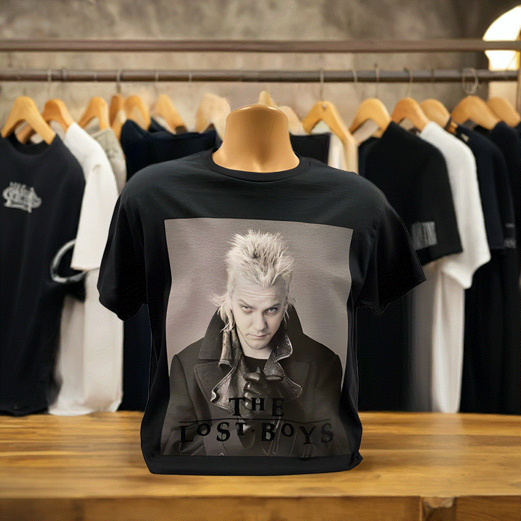 Officially licensed Lost Boys t-shirt featuring Kiefer Sutherland as David, medium size.