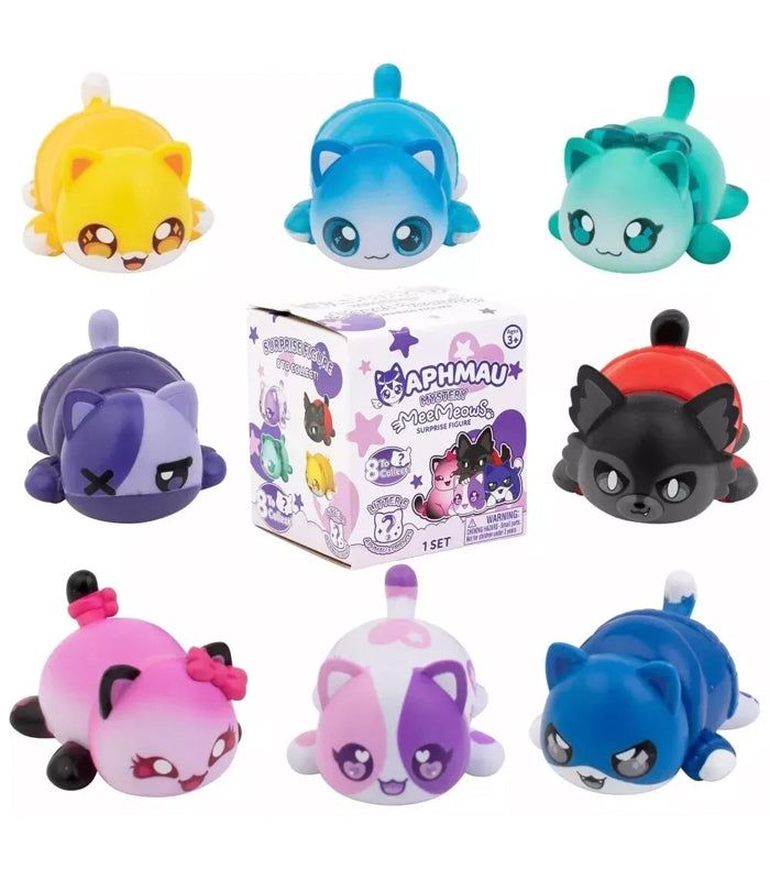 Aphmau Mystery MeeMeows Surprise Figure Litter 5 collectible cat figures assortment.