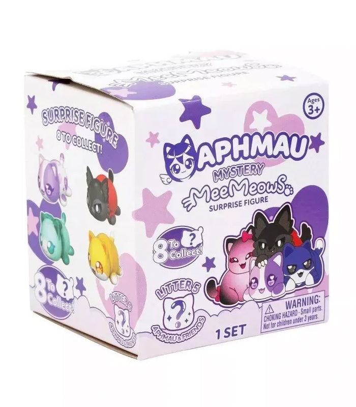 Aphmau Mystery MeeMeows Surprise Figure Litter 5 box with colorful cat figures.