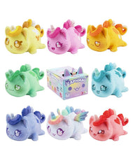 Load image into Gallery viewer, Aphmau MeeMeows Mystery 6" Plush Unicorn blind box collection with colorful unicorn-themed cat plushies.