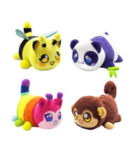 Load image into Gallery viewer, Aphmau MeeMeows Mystery 6 inch Plush Safari collection featuring Bee Cat, Panda Cat, colorful Caterpillar Cat, and Monkey Cat.