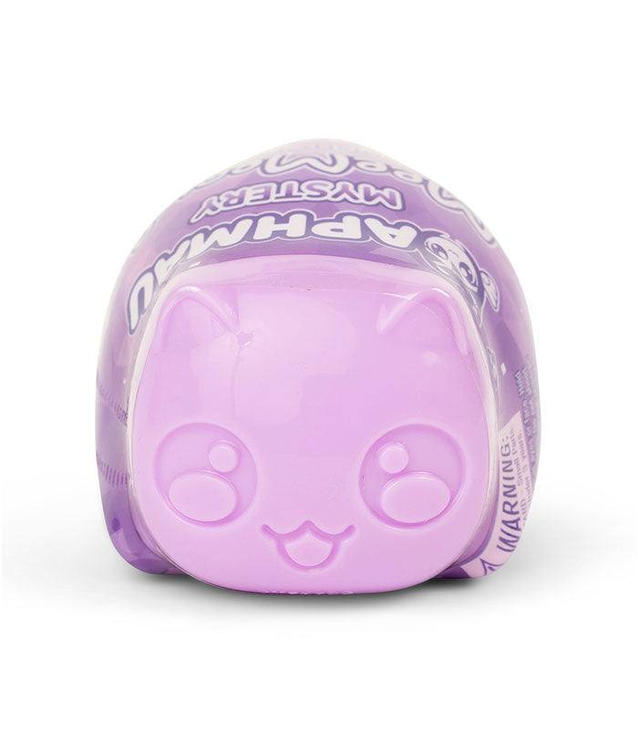 Aphmau Mystery MeeMeows Squishy Figure in purple packaging.