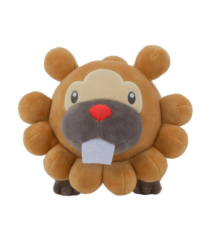 Bidoof 8" plush Pokemon toy with smiling face and beaver-like features.