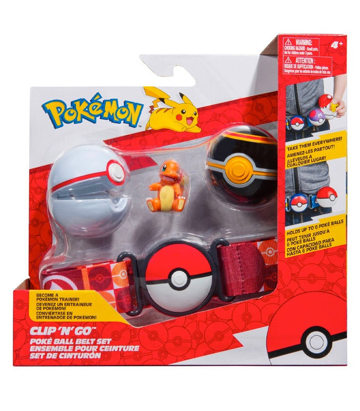 Pokemon Clip 'N' Go Charmander Belt Set with Poké Balls and figure.