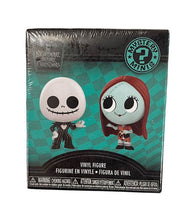 Load image into Gallery viewer, Funko Mystery Minis The Nightmare Before Christmas collectible box featuring Jack Skellington and Sally characters.