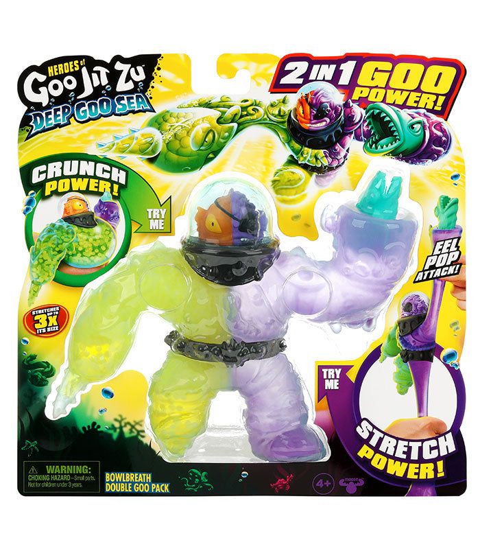 Goo Jit Zu Deep Goo Sea Double Goo - Bowlbreath action figure with 2-in-1 Goo Power packaging.