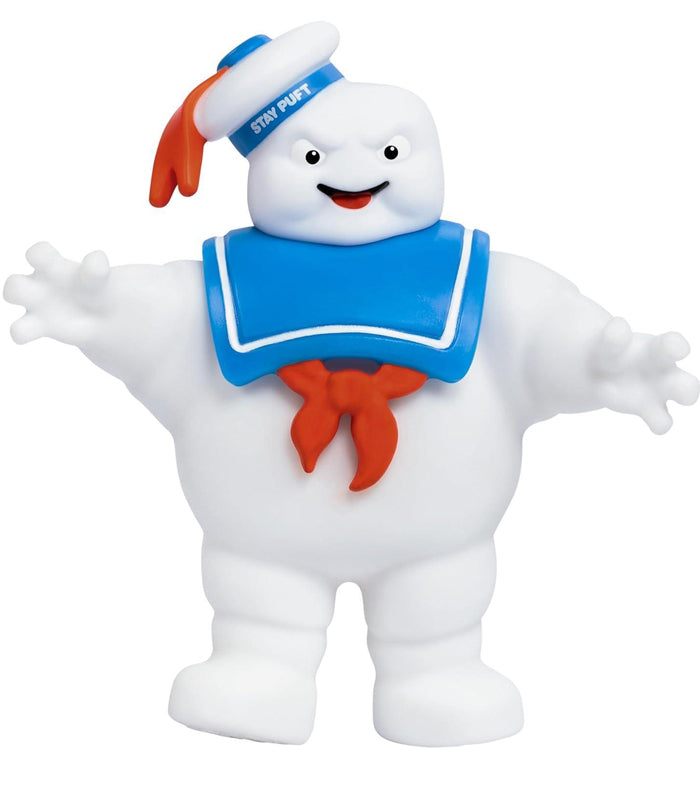 Goo Jit Zu Ghostbusters Stay Puft squishy figure, marshmallow-like texture, stretchable, iconic movie toy.