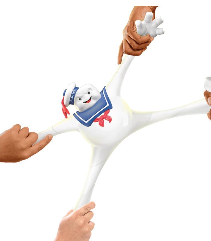 Heroes of Goo Jit Zu Ghostbusters Stay Puft figure being stretched in multiple directions.