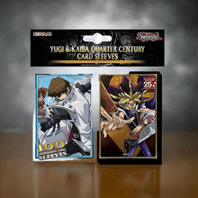 Load image into Gallery viewer, Yugi & Kaiba Sleeves 100 pack featuring iconic artwork celebrating 25 years of Yu-Gi-Oh! with durable card protection.