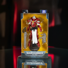 Load image into Gallery viewer, Warhammer 40k Adepta Sorority Order of the Bloody Rose Sister of Battle 18cm figure in iconic red and black armor displayed in packaging.