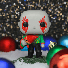 Load image into Gallery viewer, Marvel Guardians of the Galaxy Pop! Vinyl Figure - Holiday Drax in festive sweater with holiday gifts.