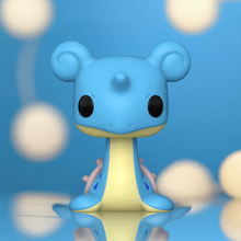 Load image into Gallery viewer, Lapras Pokemon POP! Vinyl Figure with blue and cream colors on a reflective surface.