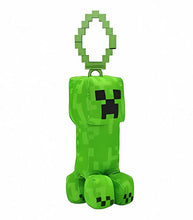 Load image into Gallery viewer, Minecraft 5 Inch Creeper Bag Hanger Plush with clip, featuring pixelated detailing and soft, huggable design.
