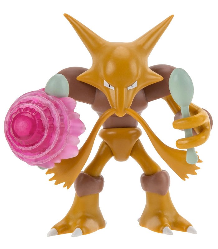 Pokemon Battle Figure - Alakazam with iconic mustache and spoons, detailed collectible.