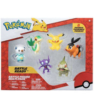 Load image into Gallery viewer, Pokemon Battle Figures Multi Pack Wave 6 - Sableye, Axew, Snivy, Tepig, Oshawott, Pikachu.