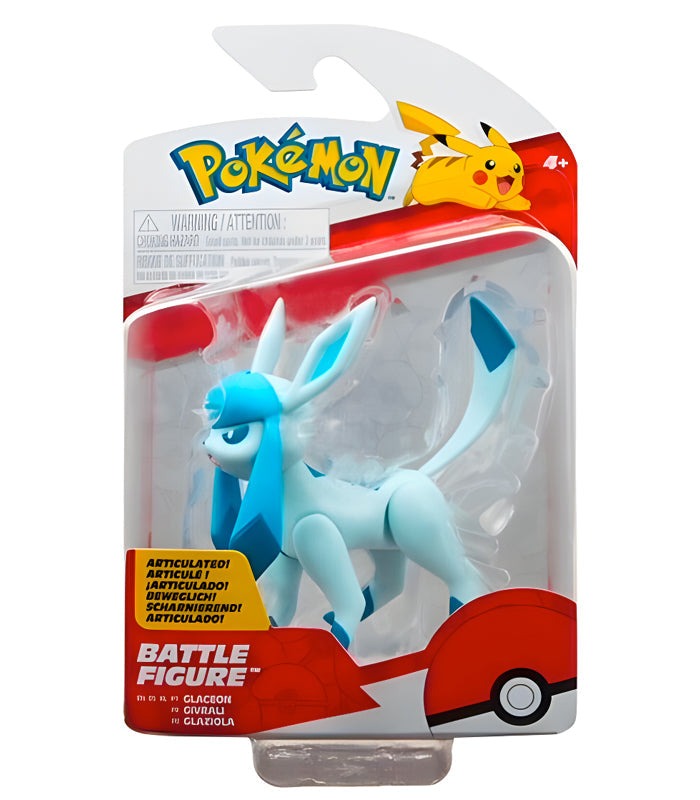 Pokemon Battle Figures - Glaceon in packaging, showcasing detailed ice-type design.