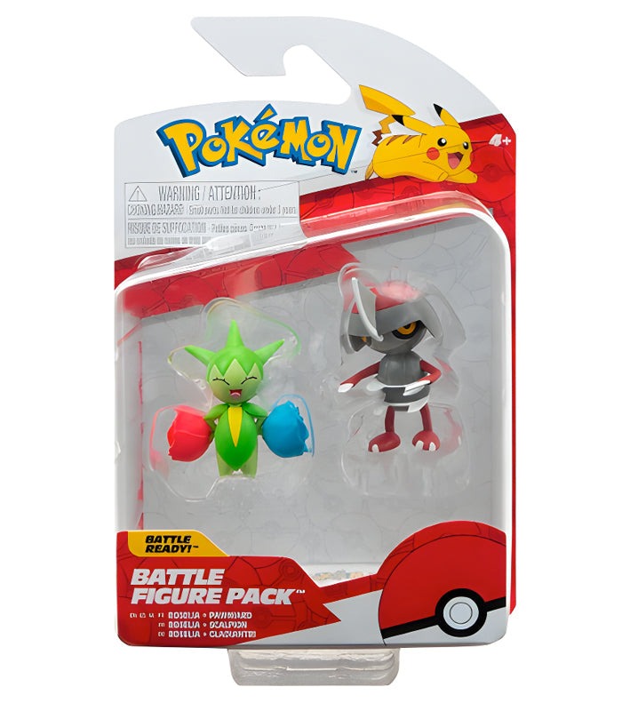 Pokemon Battle Figures - Roselia and Pawniard in packaging.