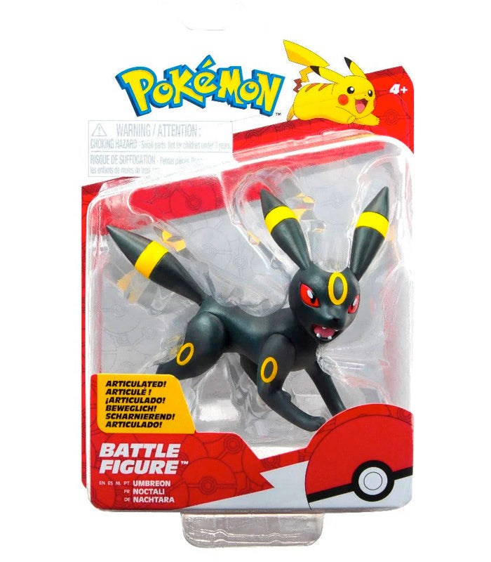 Pokemon Battle Figures - Umbreon toy in packaging with sleek design and glowing rings.