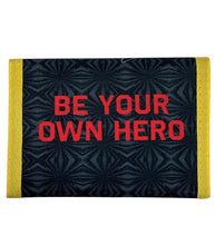 Load image into Gallery viewer, Pokemon Tri-fold Pikachu Wallet with bold red text on sleek black background, durable and stylish accessory for fans.