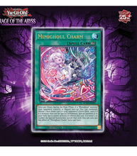 Load image into Gallery viewer, Yu-Gi-Oh! Rage of the Abyss Booster Box with Mimighoul Charm spell card.