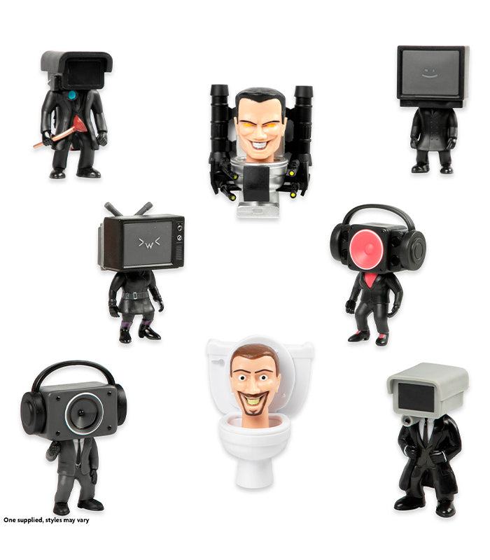 Skibidi Toilet Mystery Figure Series 1 featuring collectible characters like Cameraman and Speakerman.