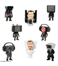 Load image into Gallery viewer, Skibidi Toilet Mystery Figure Series 1 featuring collectible characters like Cameraman and Speakerman.