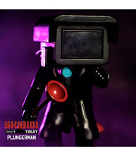 Load image into Gallery viewer, Skibidi Toilet Mystery Figure Series 1 - Plungerman collectible toy in dark setting.