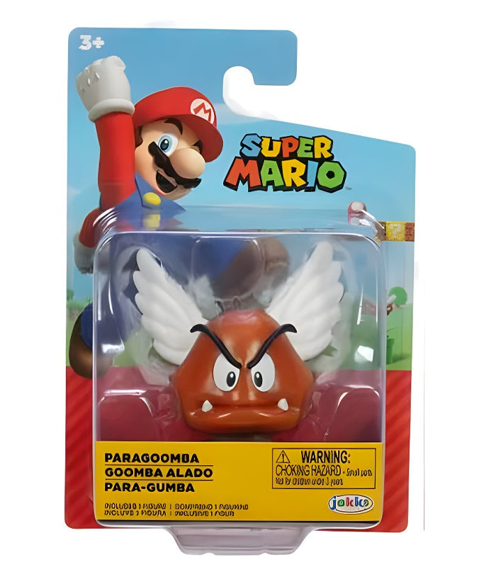 Super Mario Paragoomba 2.5 inch action figure in packaging, featuring detailed wings and expressive face.