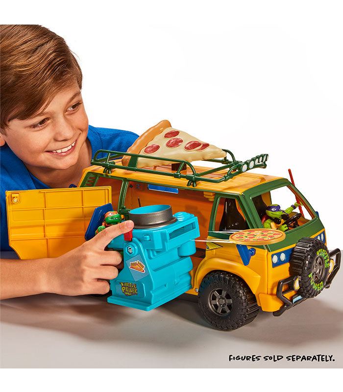 Teenage Mutant Ninja Turtles Movie Pizzafire Van toy with motorized pizza launcher.
