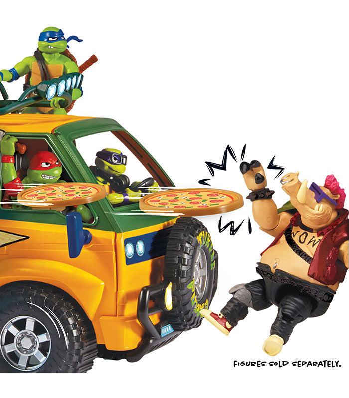 Teenage Mutant Ninja Turtles Movie Pizzafire Van with motorized pizza launcher in action.
