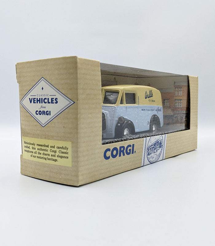 Corgi Morris J Van Walls Ice Cream die-cast model in display box.
