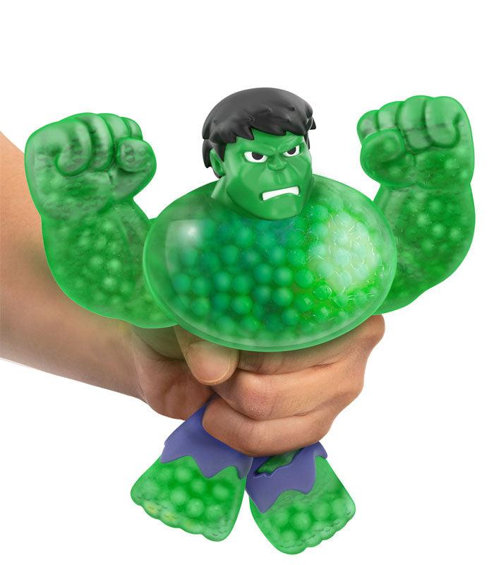 Heroes of Goo Jit Zu The Incredible Hulk toy being squished and stretched.