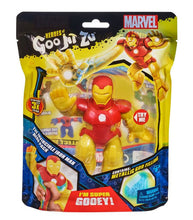Load image into Gallery viewer, Heroes of Goo Jit Zu Invincible Iron Man toy, stretchy and gooey Marvel superhero.