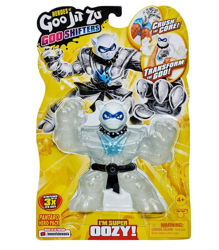 Heroes of Goo Jit Zu Goo Shifters Pantaro action figure, super stretchy and squishy toy, age 4+.