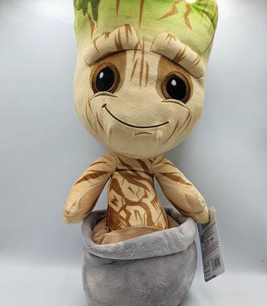 Baby Groot 12" plush toy in pot with supersoft material.