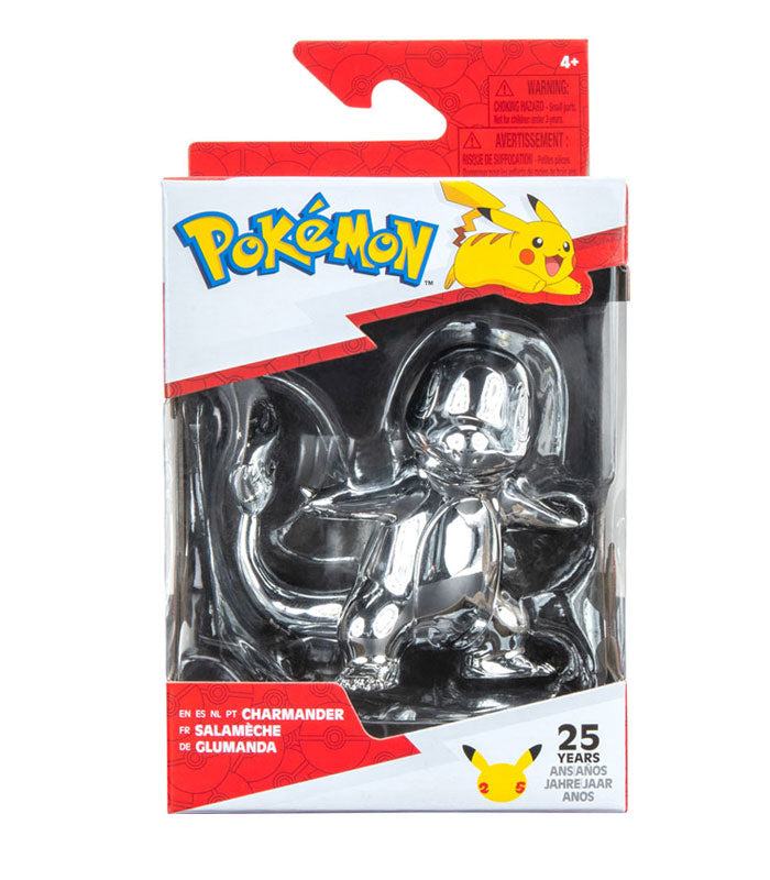 Charmander Pokémon 25th Anniversary Silver 4 Inch Vinyl Figure