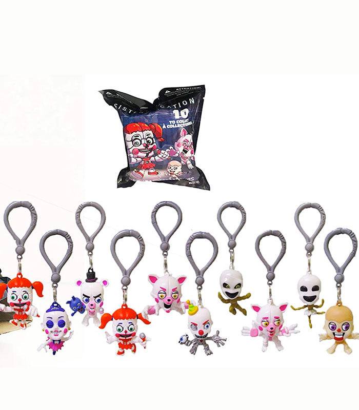 Five Nights at Freddy's Sister Location Hangers assortment with keychain clips and collectible figures.