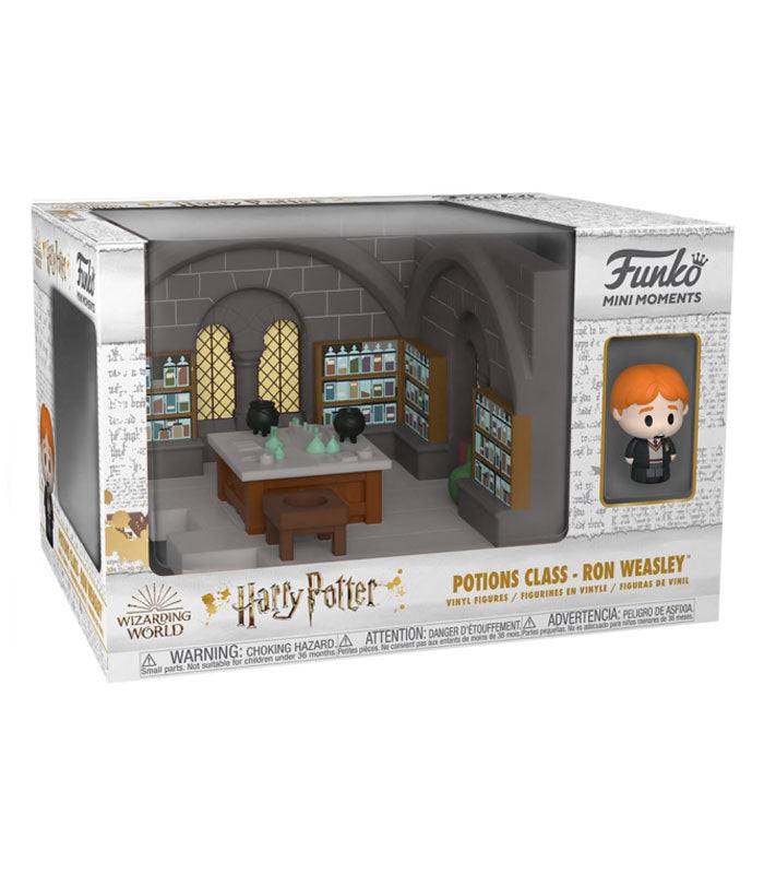 Funko POP! Mini Moments Potions Class Ron Weasley vinyl set in box, featuring Harry Potter-themed collectible.