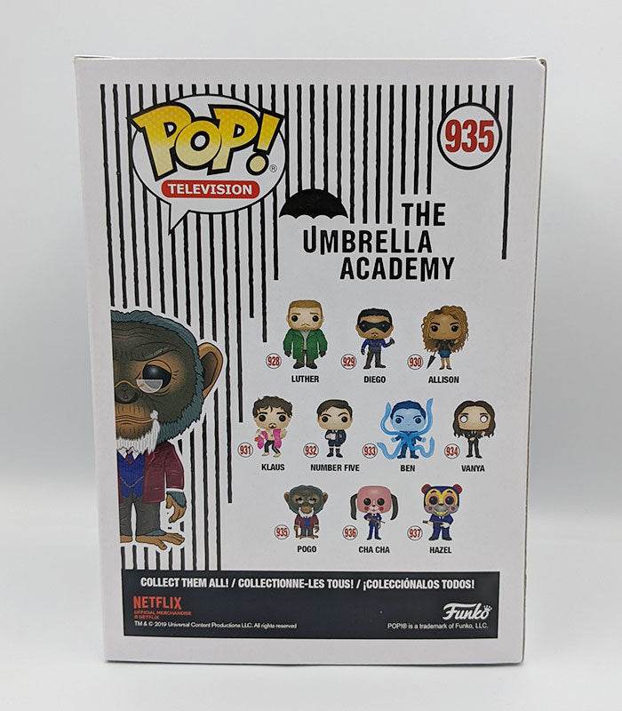 Umbrella Academy Pogo POP! Vinyl Figure back of box