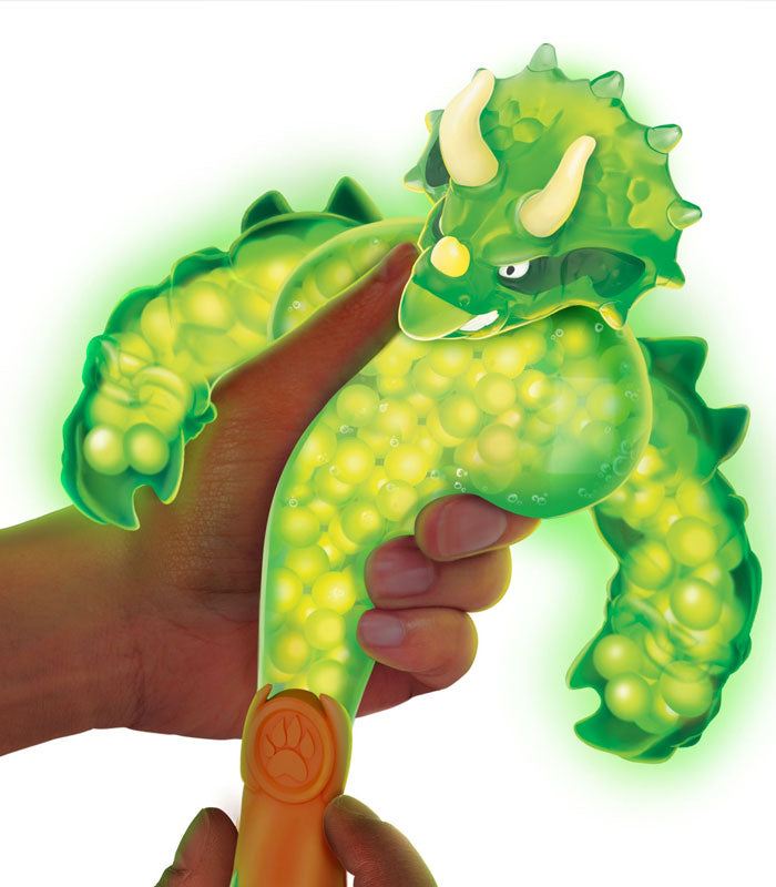 Goo Jit Zu Glow Shifters Tritops toy, glowing, stretchy, squishy, water beads.