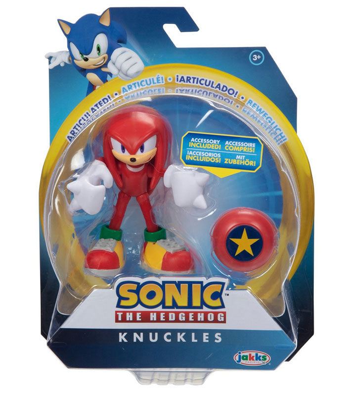 Hedgehog Knuckles Figure with Star Spring in display packaging.