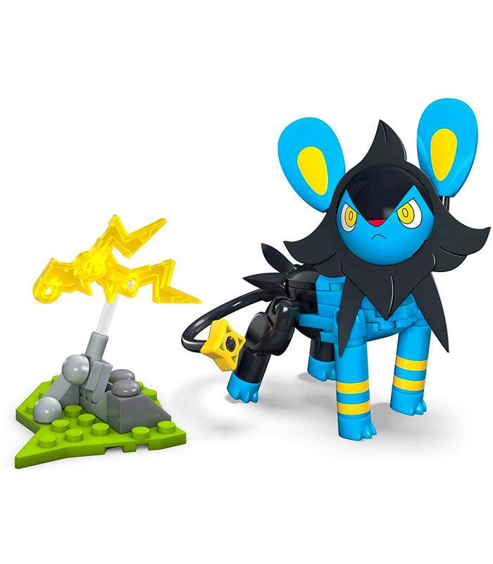 Mega Construx Pokemon Luxio Power Pack with 67-piece build including lightning bolt display.