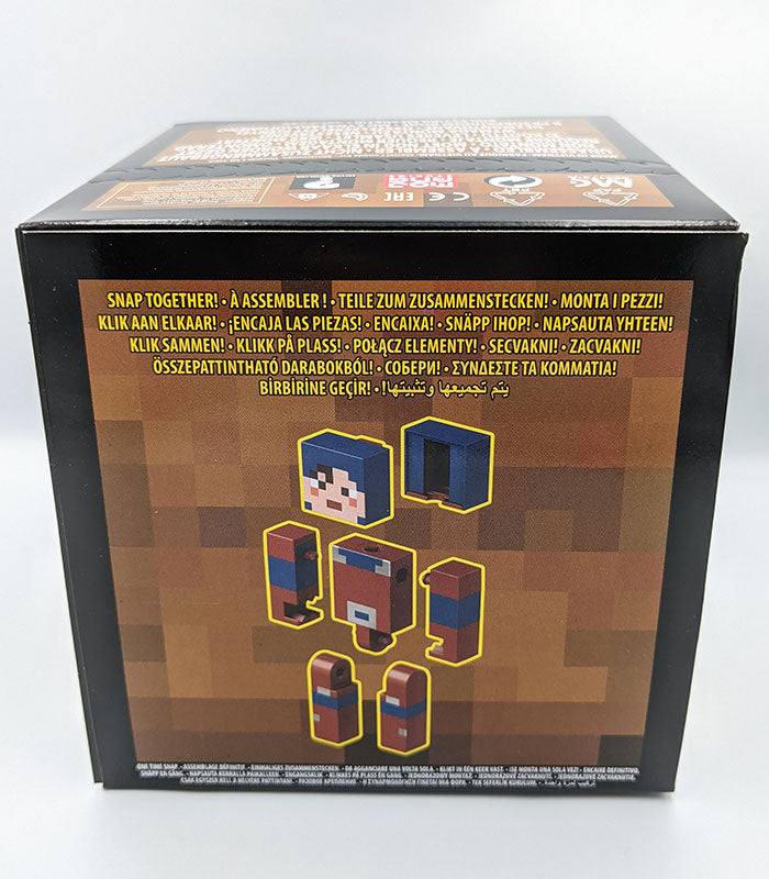 Packaging of Minecraft Fusion Figure Hex buildable character set.