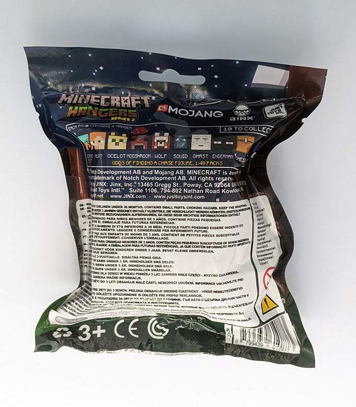 Minecraft Series 2 Hangers Blind Bag packaging featuring 10 collectible items from the popular game.