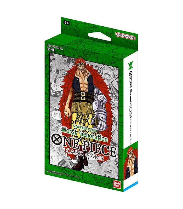 One Piece Card Game Worst Generation Starter Deck ST02 packaging featuring character artwork.