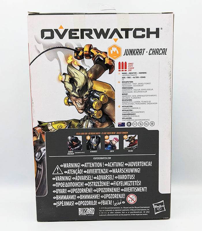 Overwatch Ultimates Series Action Figure - Junkrat back of pack