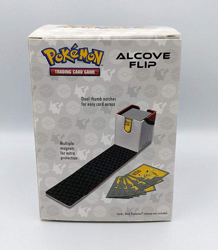 Ultra Pro Alcove Flip Box Pokemon Elite Series Pikachu back of display box