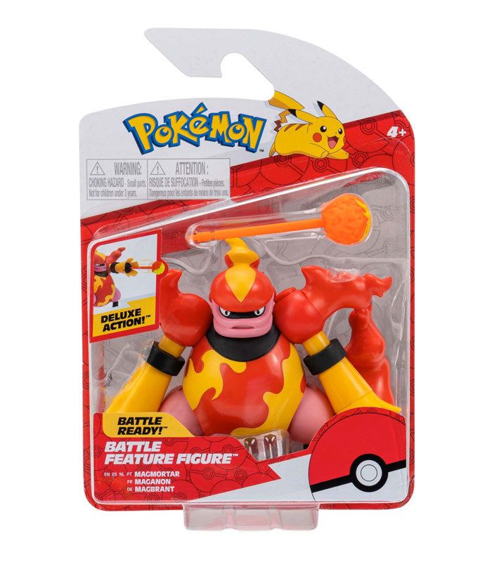 Pokemon Battle Figure - Magmortar with deluxe action fireball, collectible toy for ages 4+.