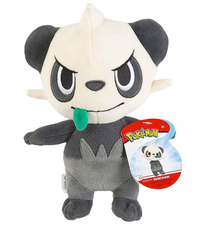 Pancham 8" plush Pokemon toy, super soft and detailed, perfect for fans and kids 2+.